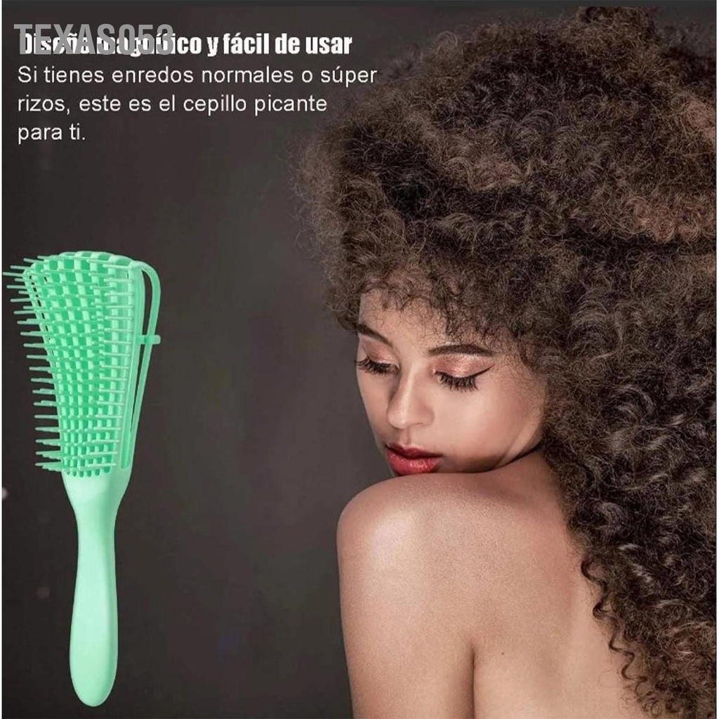 Texas053 Bàn chải Detangler 8 hàng Công thái học có thể tháo rời massage di động đa năng tóc dành cho nữ