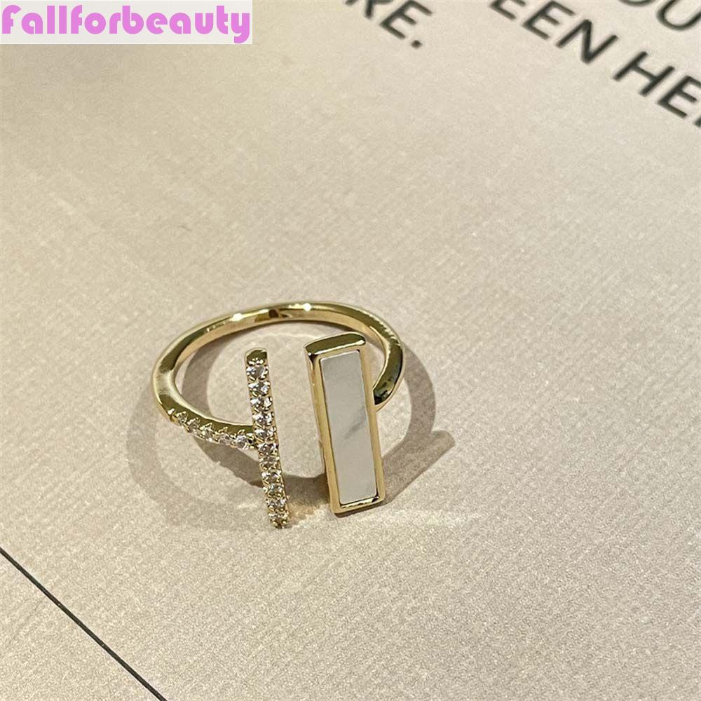 Nhẫn Hở Hình Vỏ Sò Vuông Hai Lớp Phong Cách Vintage Làm Quà Tặng Valentine