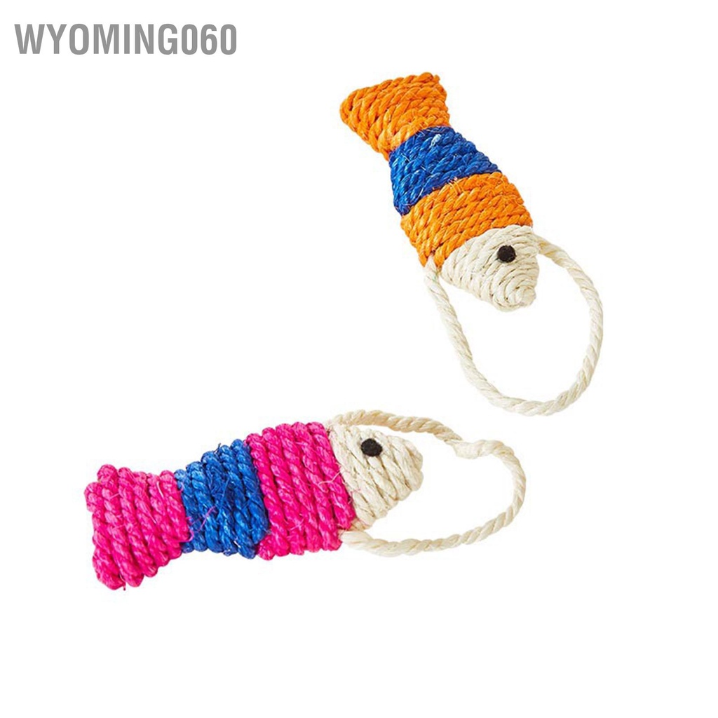 Wyoming060 Hình dạng cá Cat Scratcher Tương tác Salu Rope Scratch Board Scratching Pad cho mèo con trong nhà