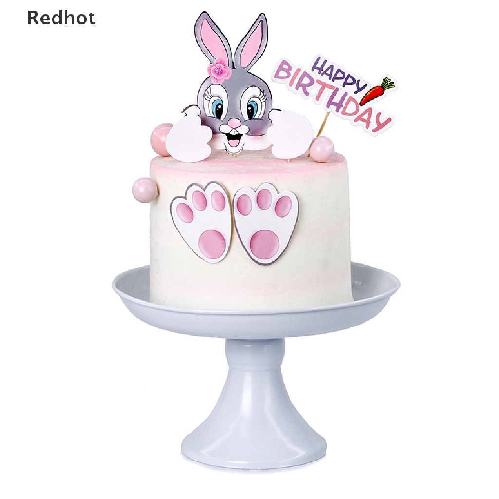 &lt; Redhot &gt; Que Cắm Trang Trí Bánh Sinh Nhật Hình Dấu Chân Thỏ / Cà Rốt / Dấu Chân