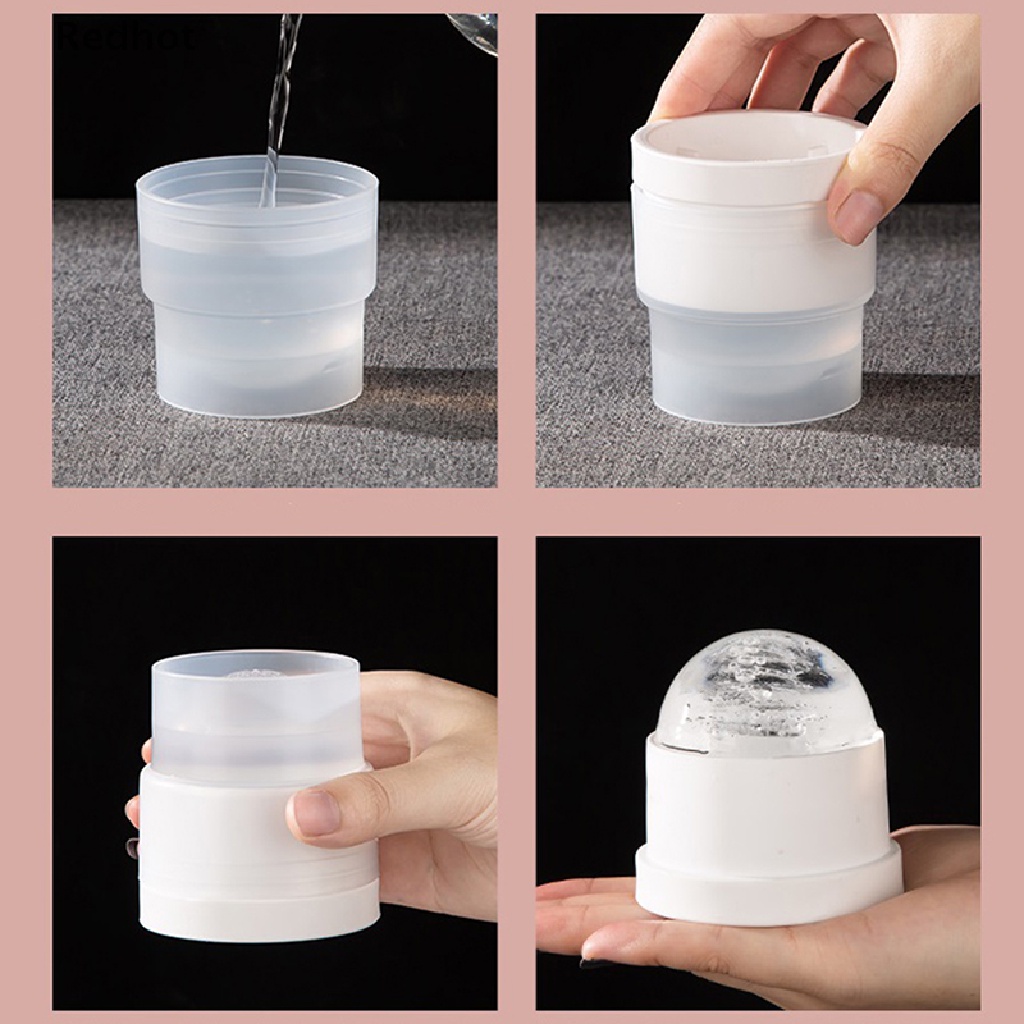 1 Khuôn Làm Đá Hình Cầu Bằng Silicone Có Nắp