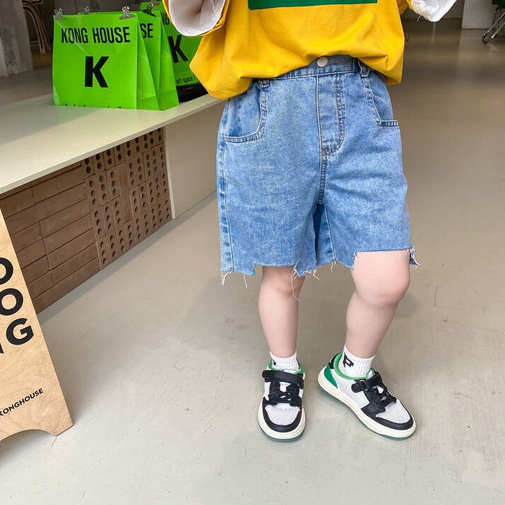 [Hàng Mới Về] Quần Short Denim Rách Cá Tính Cho Bé Trai