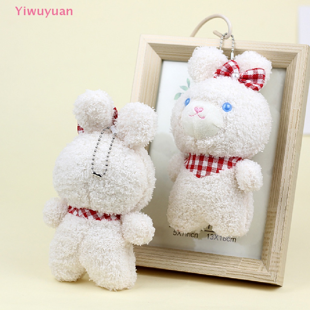 &lt; Yiwuyuan &gt; Móc Khóa Thỏ Trắng Nhồi Bông Dễ Thương Trang Trí Túi Xách Dành Cho Trẻ Em Mới
