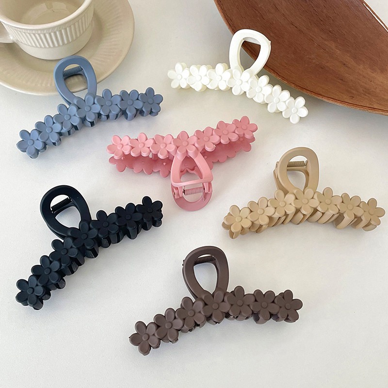 Kẹp Tóc Càng Cua Lớn Hình Hoa Đơn Giản Phong Cách Hàn Quốc