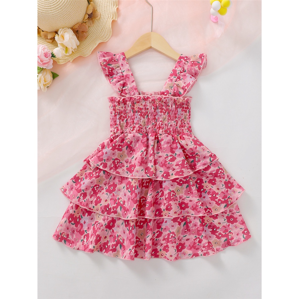 Đầm xòe tutu MIKRDOO họa tiết hoa dễ thương cho bé gái 4-7 tuổi