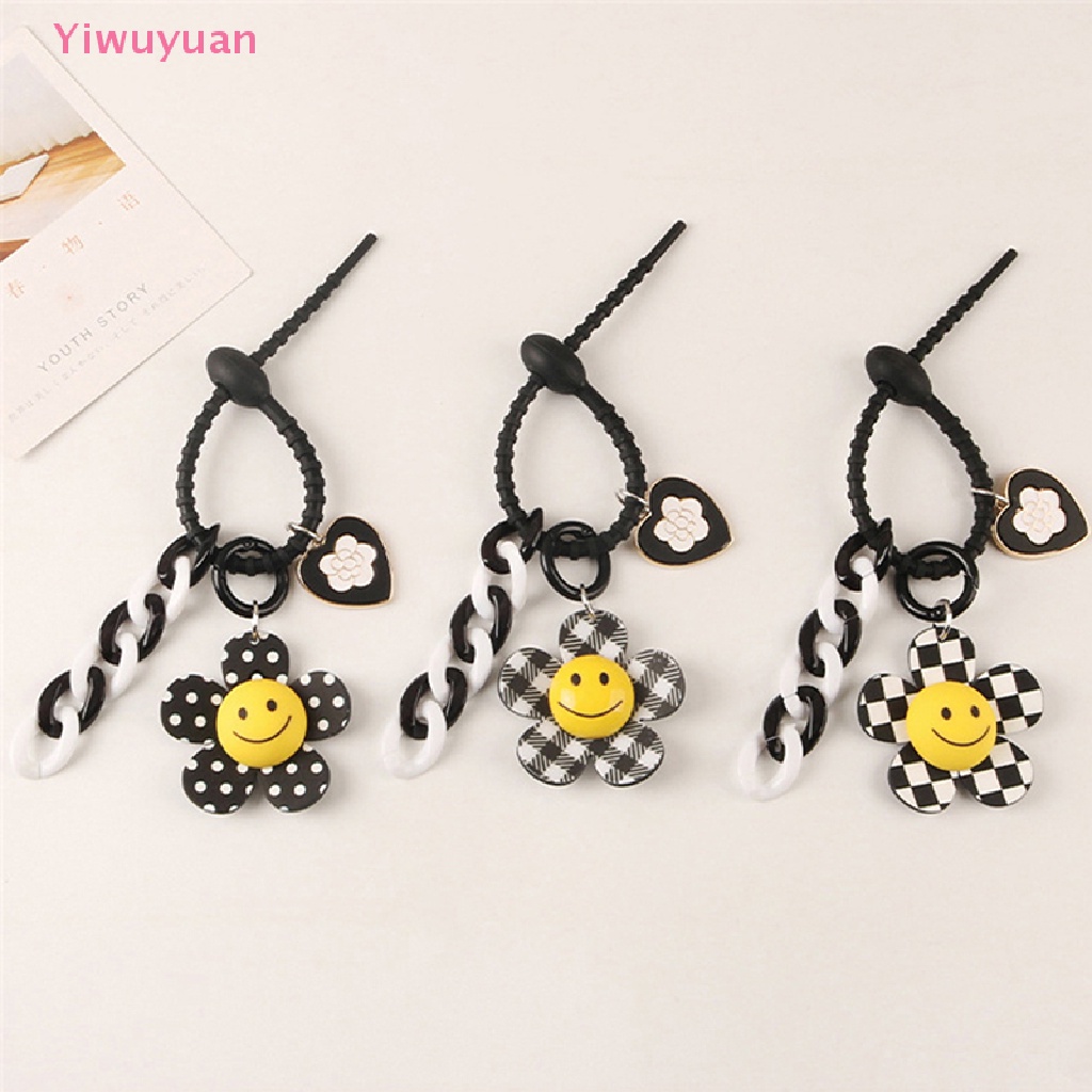 &lt; Yiwuyuan &gt; Móc Khóa Hình Hoa Hướng Dương Cười Mặt Cười Mặt Cười Có Mặt Dây Chuyền Trái