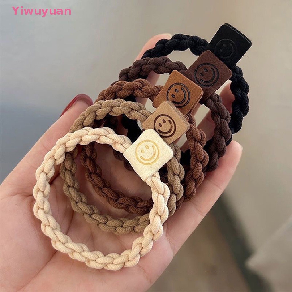 &lt; Yiwuyuan &gt; Dây Buộc Tóc Dạng Xoắn Chất Liệu Da Màu Cà Phê / Bột / Cà Phê Phụ Kiện Cho Nữ
