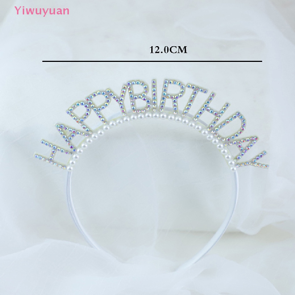 &lt; Yiwuyuan &gt; Băng Đô Đính Kim Sa Chúc Mừng Sinh Nhật Mới