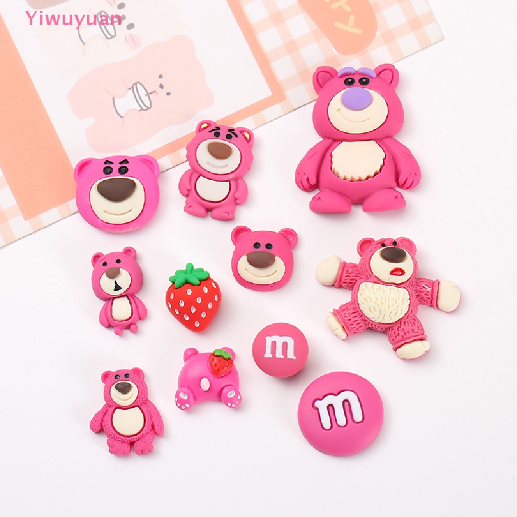 1 Mô Hình Gấu Dâu Tây Mini Bằng Nhựa Resin Trang Trí Sổ Tay DIY Mới