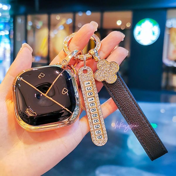 Bao Da Pu + TPU Bọc Chìa Khóa Xe Hơi / Ví Đựng Chìa Khóa Cho Kiwi Baojun Air 2023 RS-5 530 630