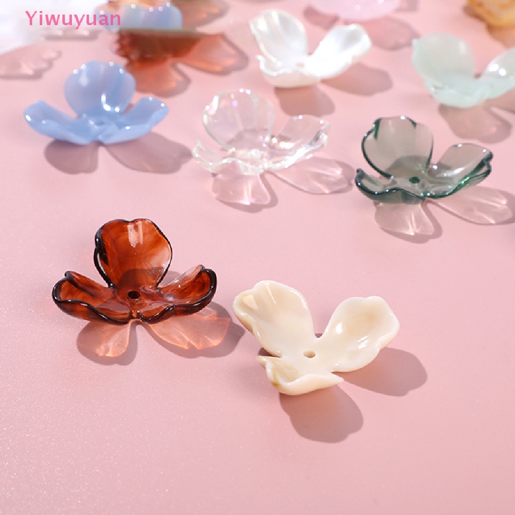 10 Bông Hoa Bằng Acrylic Kích Thước 39x36mm Phụ Kiện Trang Sức Mới