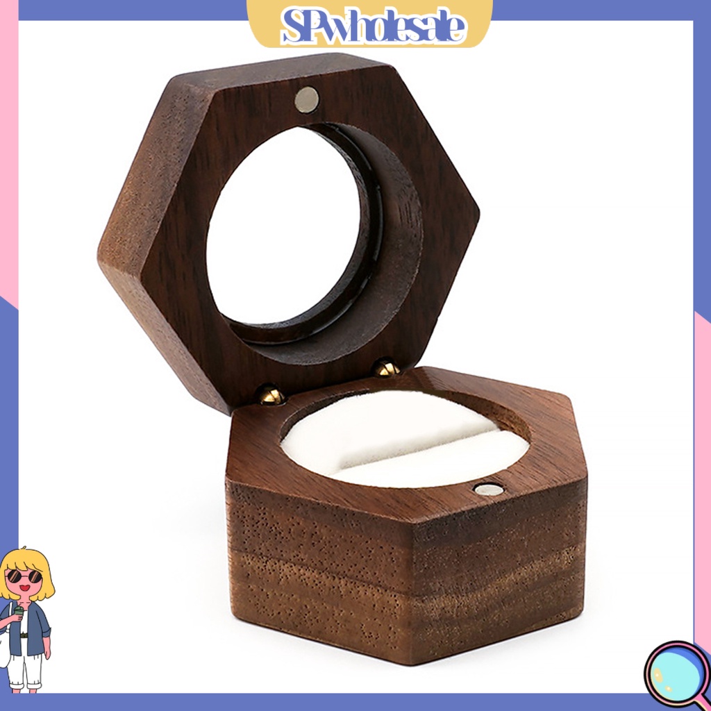 &lt;SPwholesale&gt; Hộp Đựng Nhẫn Hình Lục Giác Màu Trơn Trong Suốt Chống Oxy Hóa