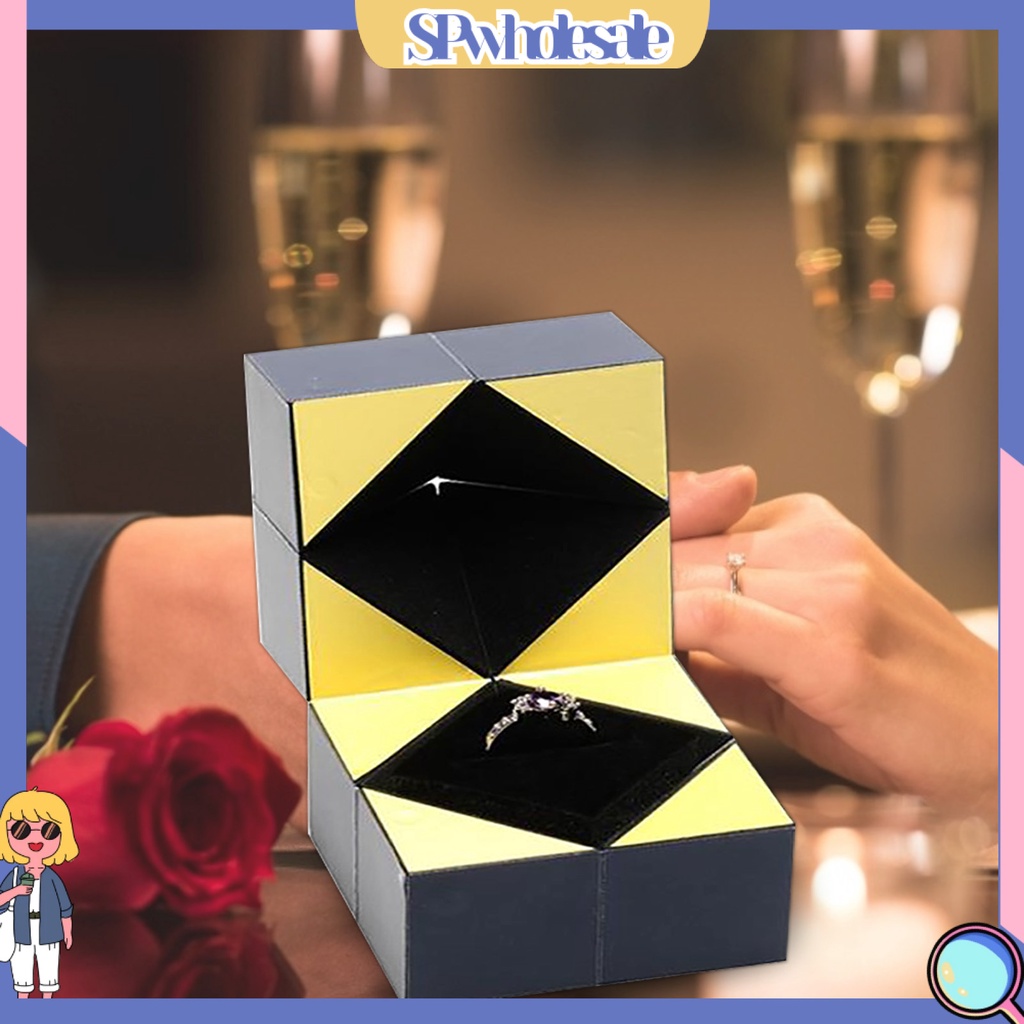 &lt;SPwholesale&gt; Hộp Đựng Nhẫn Cưới / Trang Sức Hình Khối Lập Phương Sáng Tạo