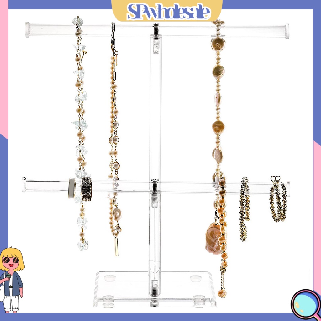 <SPwholesale> Giá Đỡ Trưng Bày Trang Sức Hình Chữ T Bằng Acrylic Trong Suốt