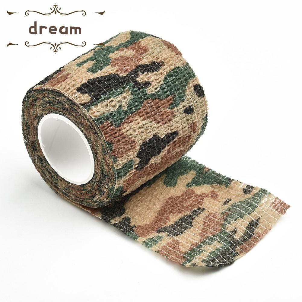【DREAMLIFE】Camo Form Reusable Self Cling Hunting Rifle Fabric Tape Wrap Elastic Bandage New