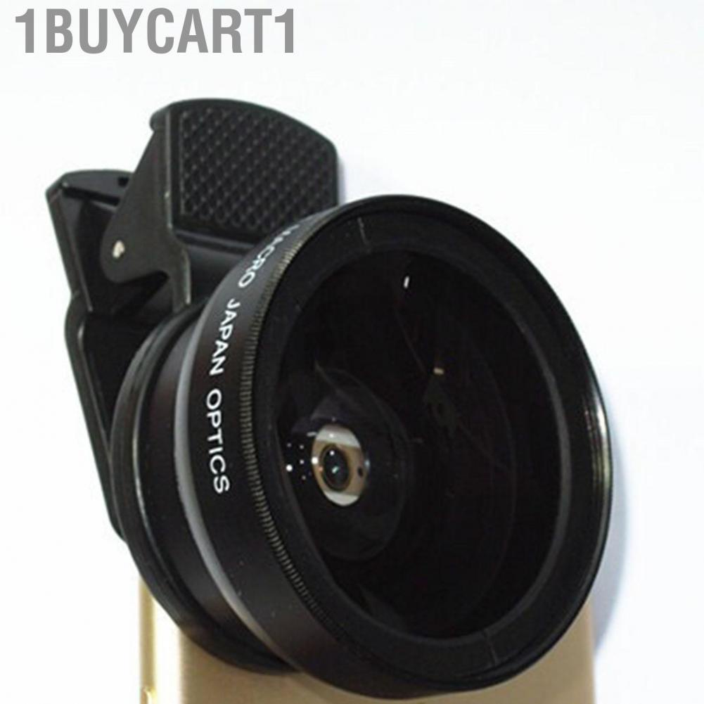 1buycart1 Smartphone Lens  Portable Aluminum Alloy Phone Camera Macro and Wide Angle Black for Taking Photos