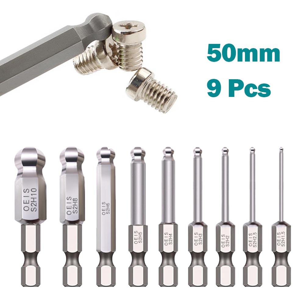 Set 9 Mũi Khoan Lục Giác Từ Tính 50mm
