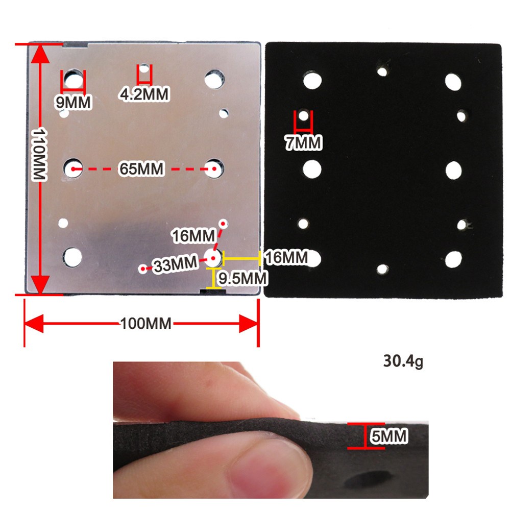 1 Tấm Giấy Nhám 100 * 110mm 1 / 4 Cho Máy Chà Nhám Ryobi S650D S652DK