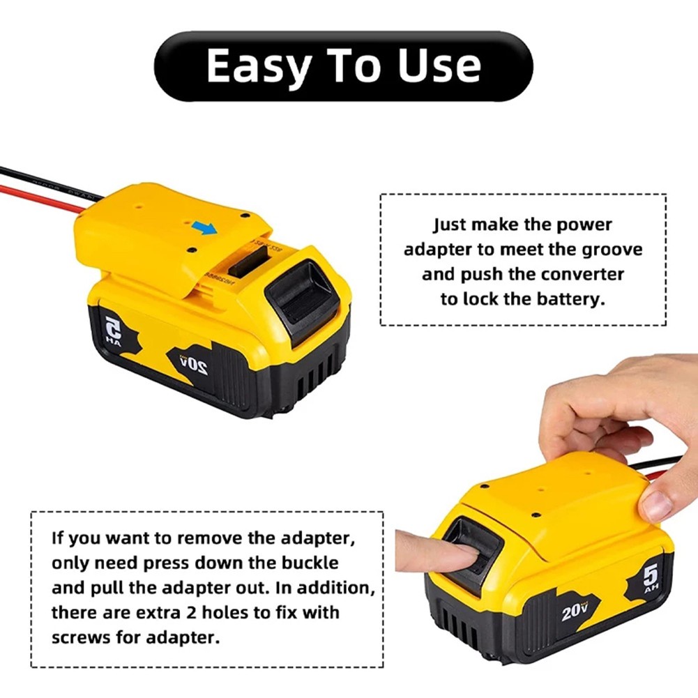 Bộ Chuyển Đổi Pin Dewalt 18V / 20V Max Với Cầu Chì Kết Nối Nguồn DCB205