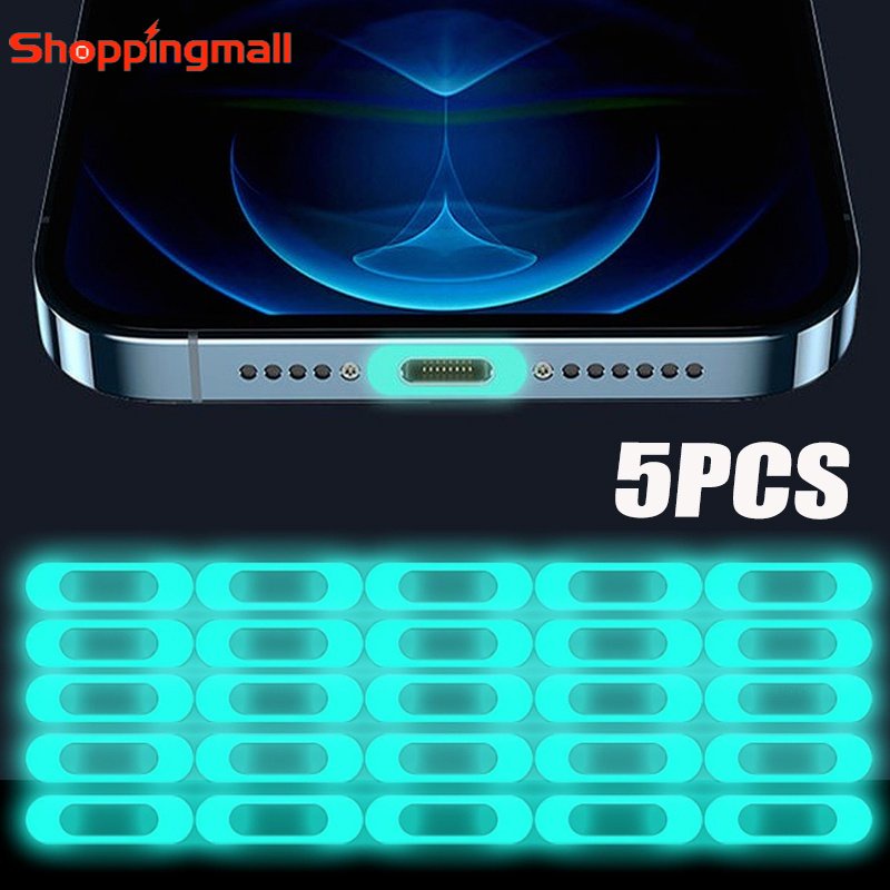 Bộ 5 Miếng Dán Cổng Sạc Type-C Chống Trầy Phát Quang Ban Đêm Cho iPhone
