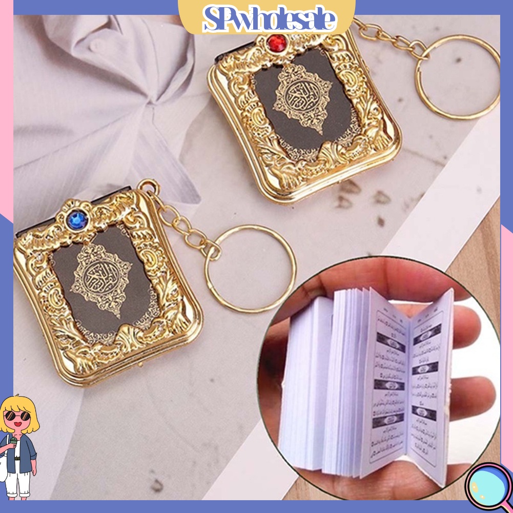 &lt;SPwholesale&gt; Móc Khóa Mini Ark Quran Book Koran Trang Trí Xe Hơi Túi Xách Phong Cách Hồi Giáo Cổ Điển