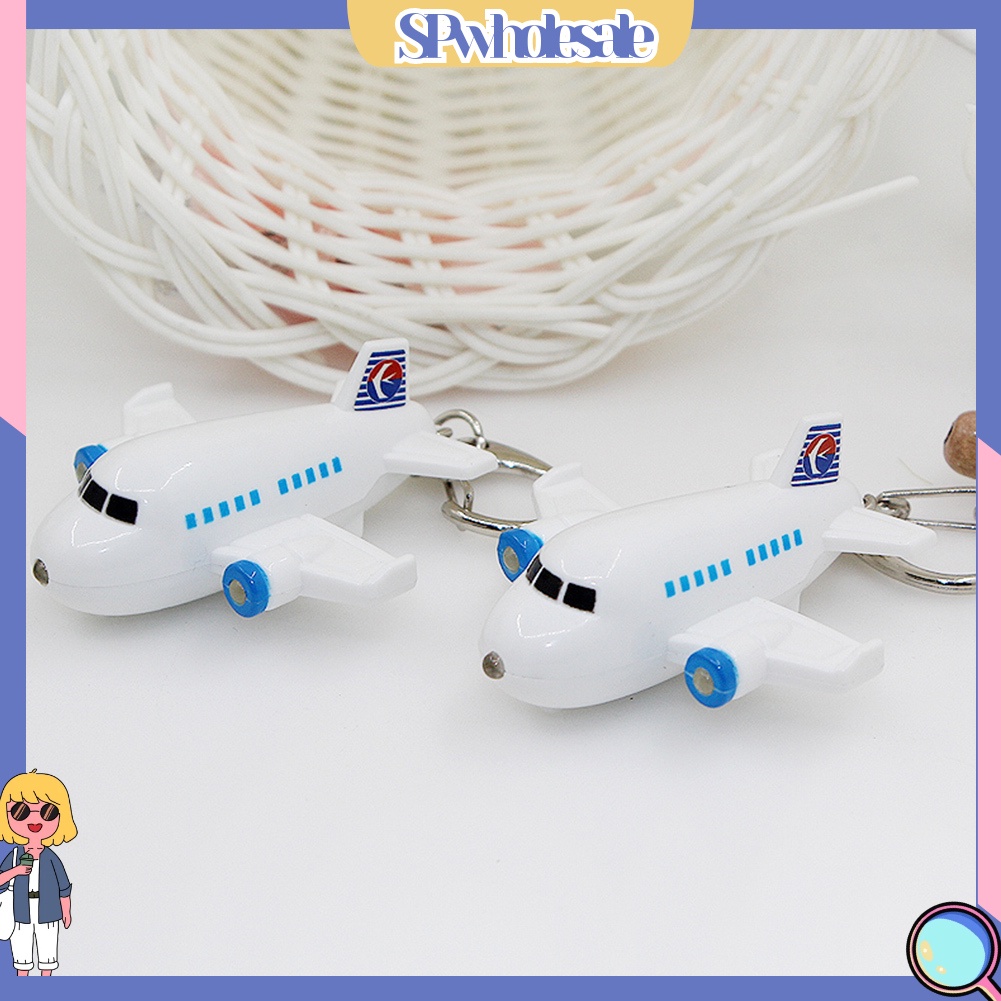 <SPwholesale> Móc Khóa Hình Máy Bay Có Đèn LED Dễ Thương