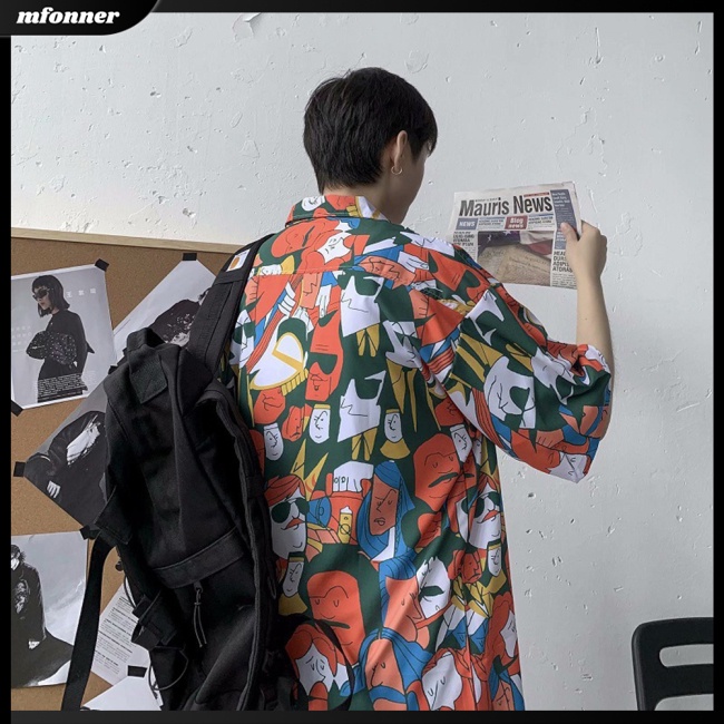 Áo Sơ Mi Tay Ngắn Dáng Rộng In Họa Tiết Hoa Phong Cách Hawaii Độc Đáo Thời Trang Mùa Hè Cho Nam