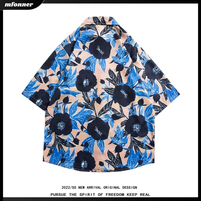 Áo Thun Nam Tay Ngắn Cổ Bẻ In Hình Phong Cách Hawaii Thời Trang Mùa Hè