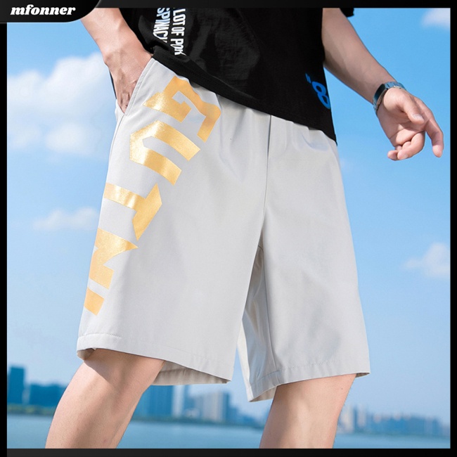 Quần Short Thể Thao Ống Rộng In Chữ Thời Trang Mùa Hè Dành Cho Nam