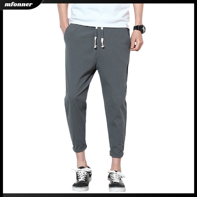 Quần Thể Thao Rút Dây Chất Liệu Cotton Lanh Cho Nam