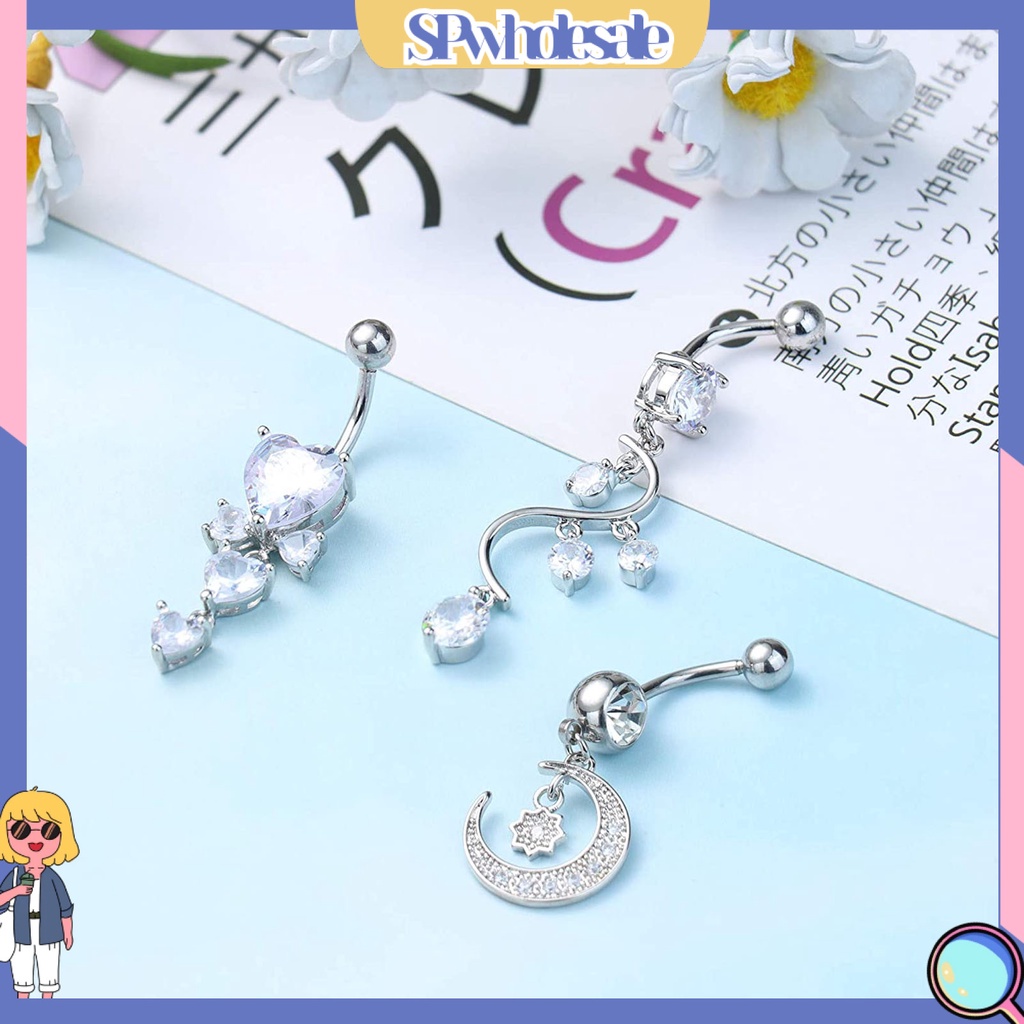 &lt;SPwholesale&gt; Bộ 6 Khuyên Rốn Kim Loại Cá Tính Cho Ngày Valentine