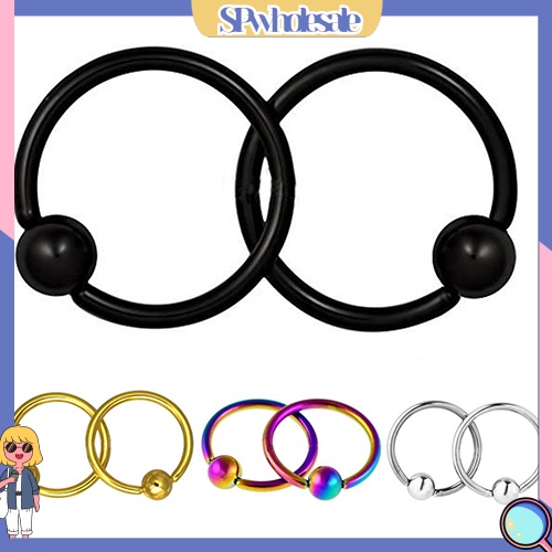 &lt;SPwholesale&gt; Bộ 2 Khuyên Mũi Thép Không Gỉ 4mm Thời Trang