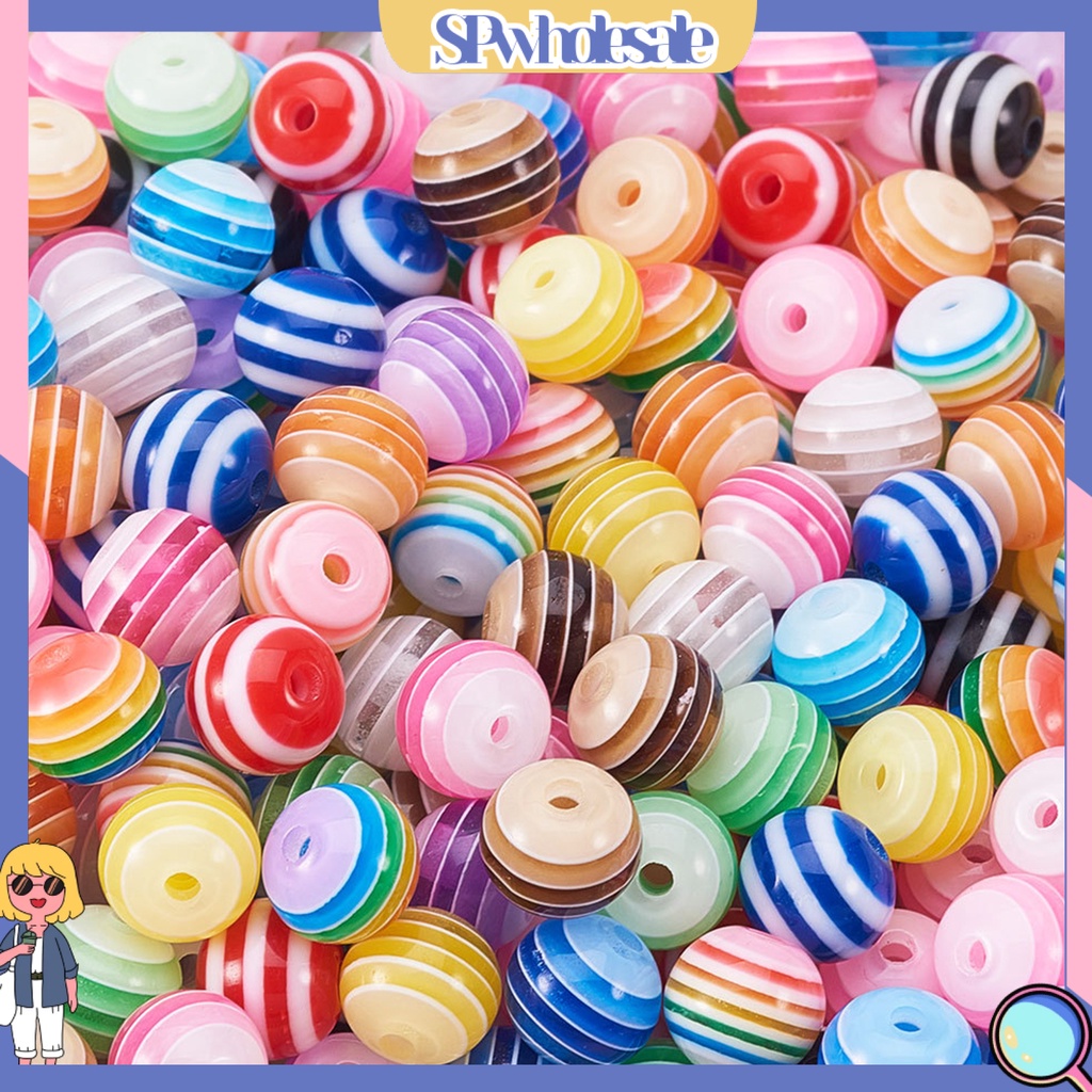 &lt;SPwholesale&gt; Túi 450 Hạt Xỏ Lỗ Tròn 8mm Nhiều Màu Tự Làm Trang Sức