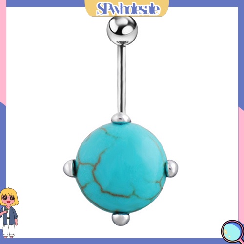 &lt;SPwholesale&gt; Khuyên RốN Mạ BạC ĐíNh Đá Xinh XắN