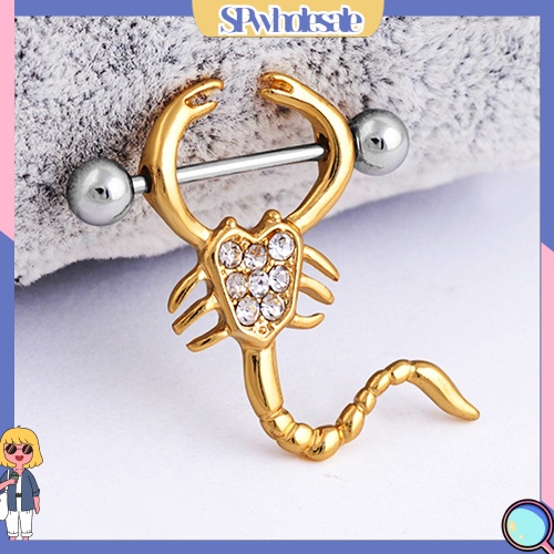 &lt;SPwholesale&gt; Khuyên Cơ Thể Hình Bọ Cạp Đính Đá Cá Tính