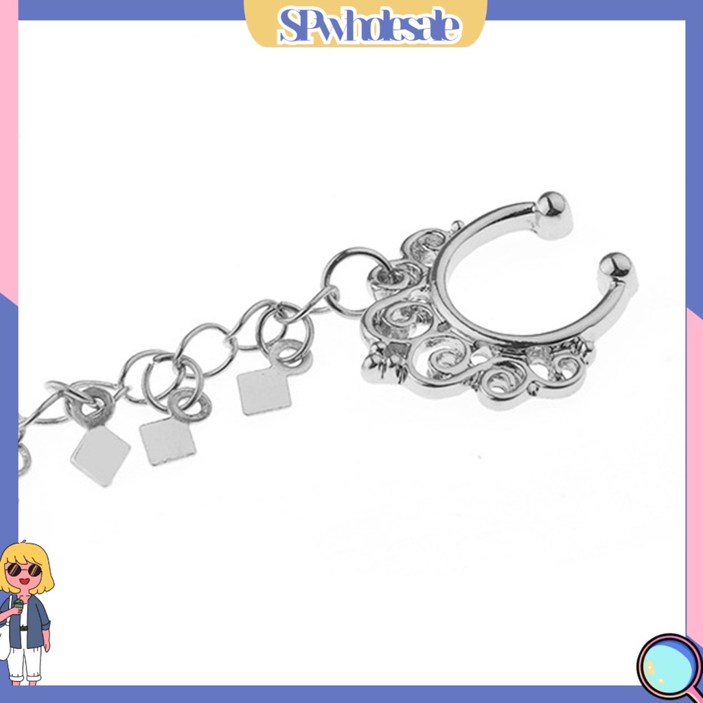 &lt;SPwholesale&gt; Khuyên Mũi Kiểu Dây Xích Dạng Kẹp Hình Thoi Mạ Vàng &lt; Spwholeale &gt;