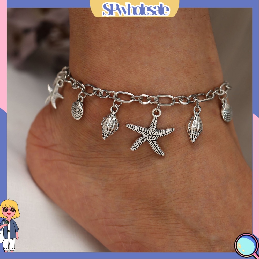 &lt;SPwholesale&gt; Lắc Chân Đính Vỏ Sò / Sao Biển Phong Cách Boho Thời Trang Cho Nữ