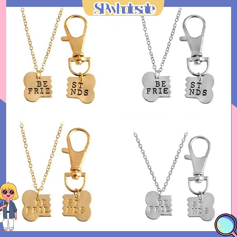 &lt;SPwholesale&gt; Set 2 Vòng cổ Tình Bạn Mặt Hình Khúc Xương