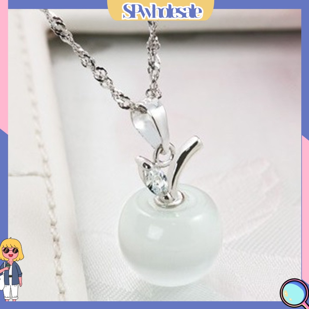 &lt;SPwholesale&gt; Vòng cổ Mặt Quả Táo Đính Pha Lê Thời Trang Cho Nữ