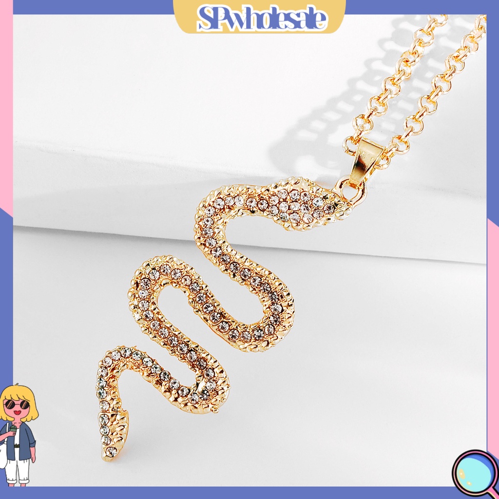 &lt;SPwholesale&gt; Vòng cổ Hình Rắn Đính Đá Đơn Giản Cho Nữ
