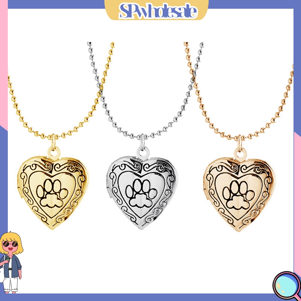 &lt;SPwholesale&gt; Vòng cổ Mặt Khung Ảnh / Trái Tim / Dấu Chân Cún Đáng Yêu