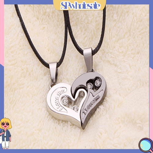 &lt;SPwholesale&gt; Bộ 2 Dây Chuyền Mặt Trái Tim Cho Cặp Đôi