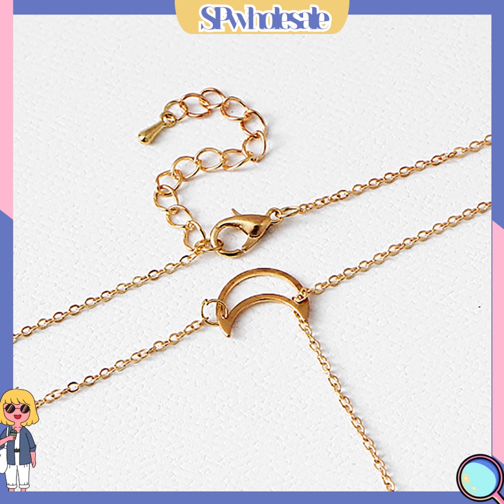 &lt;SPwholesale&gt; Vòng cổ Mặt Hình Ngôi Sao / Mặt Trăng Bằng Hợp Kim Không Gỉ Thời Trang Du Lịch Cho Nữ