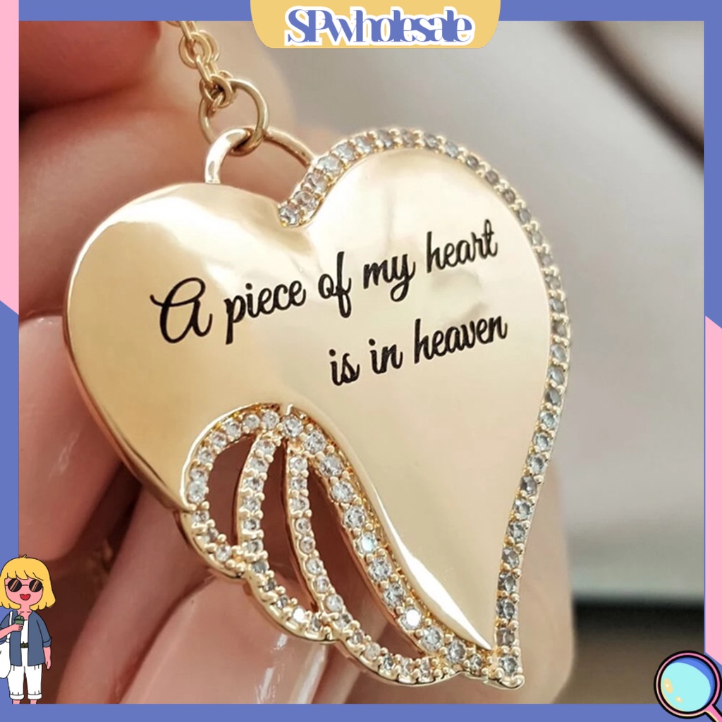 &lt;SPwholesale&gt; Vòng cổ Mặt Hình Đôi Cánh Thiên Thần Đính Đá Thời Trang