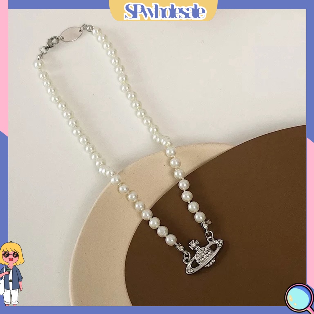 &lt;SPwholesale&gt; Vòng cổ Hợp Kim Đính Ngọc Trai Giả Thời Trang Cho Nữ