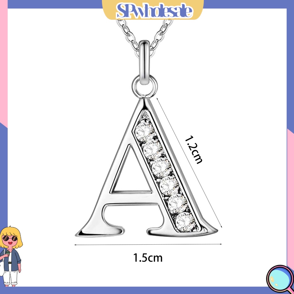 {SPwholesale} Dây chuyền mặt chữ cái alphabet đính đá lấp lánh