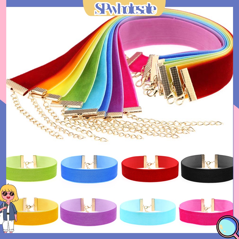 &lt;SPwholesale&gt; Vòng Cổ Choker Bằng Nhung Bản Rộng Mềm Mại Thời Trang Cho Nữ