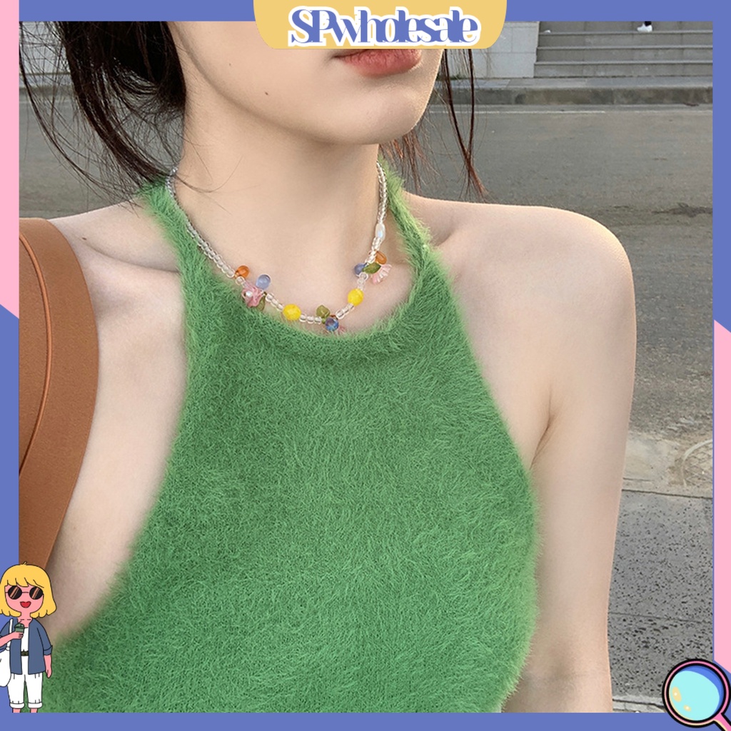 &lt;SPwholesale&gt; Vòng cổ Hạt Pha Lê Giả Nhiều Màu Lấp Lánh