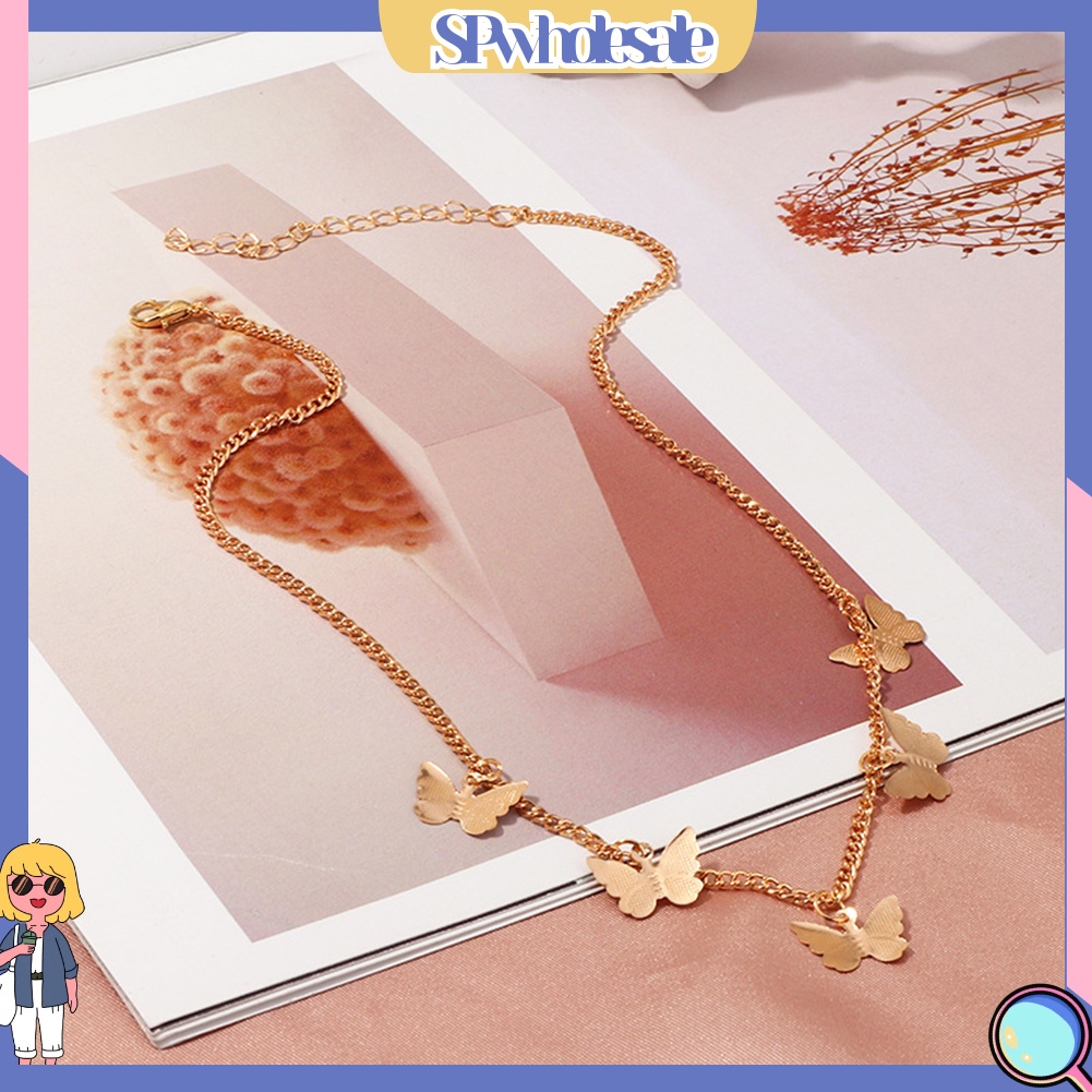 &lt;SPwholesale&gt; Vòng cổ Mặt Hình Bướm Một Lớp Thời Trang Dành Cho Nữ