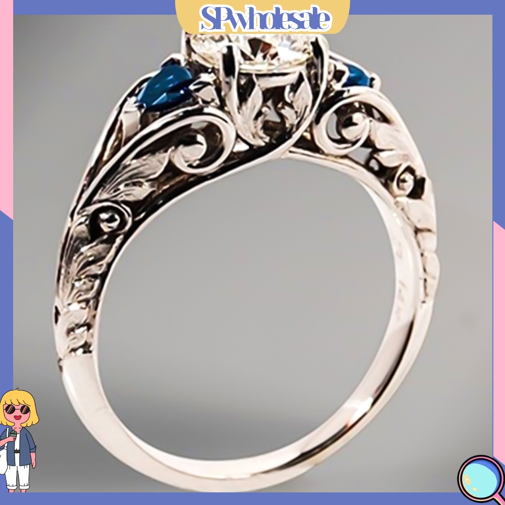 &lt;SPwholesale&gt; Nhẫn Đính Hôn Đính Hạt Lấp Lánh